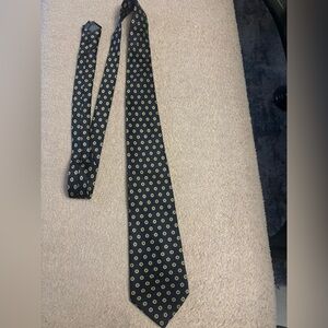 Lanvin Black and Gold Patterned Tie